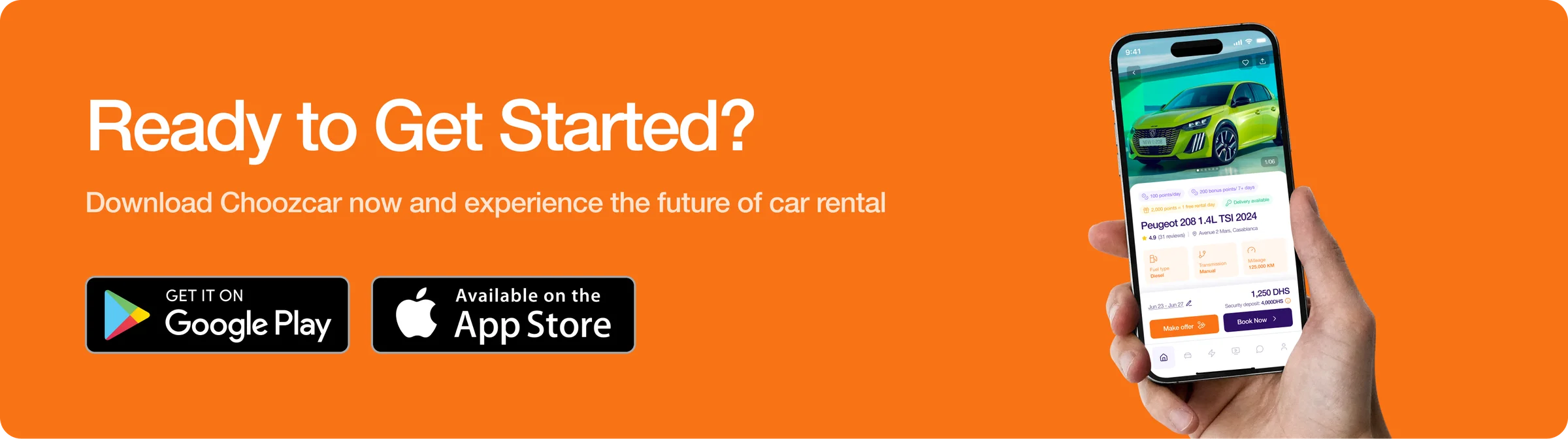 Ready to Get Started? Download Choozcar now and experience the future of car rental